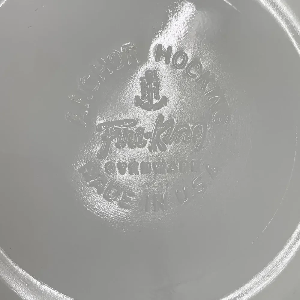Anchor Hocking Fire King Ovenware 2pk Milk Glass Small Bowls Swirl Made in USA